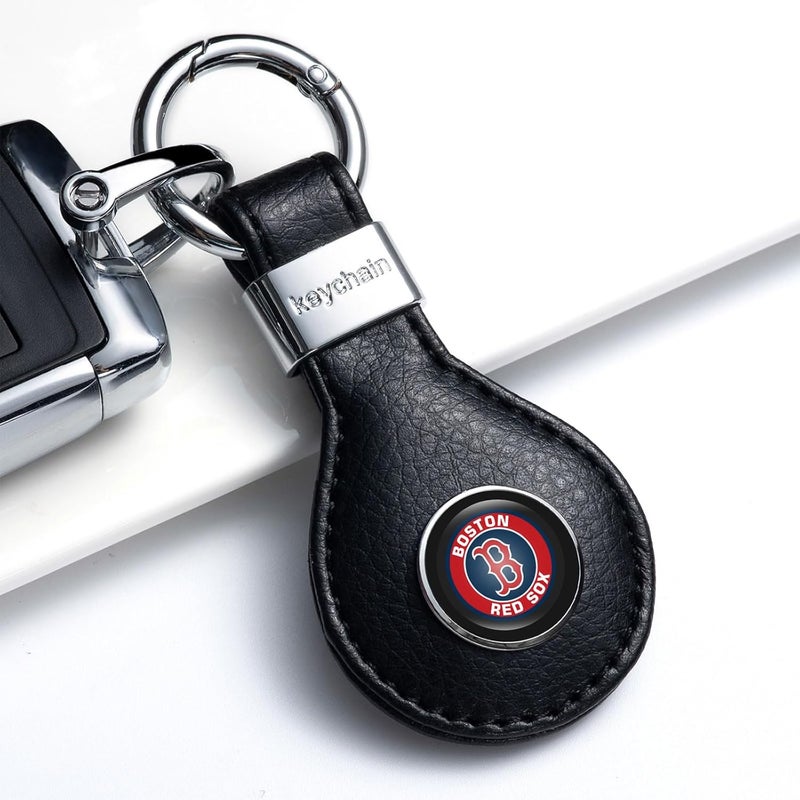 EMIJOY Red Sox Car Keychain Keyring for Baseball Fans,Boston Red Sox Accessory 2 Packs Leather Car Keychain,Women/Men's Key Chains for Vehicles,Auto Key Ring Lanyard for Key Fob Holder - Image 5